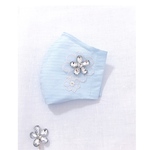 接触冷感生地　お花のビジューのマスク　ひんやり　マスク　夏マスク　花刺繍　