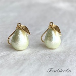 【フルーツ🍐】cottonpearl  Paer  ミントグリーン ピアス♡イヤリング