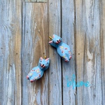 🆕【ウッドパーツ】colorful  floral cats #aq