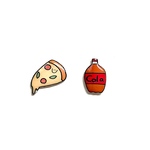 ピザとコーラ　映画のお供セット ① 小ぶりピアス　イヤリング　食べ物アクセサリー　プラ板アクセサリー