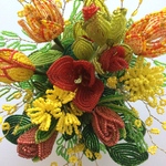 元気アレンジ ⭐︎グラジオラス、薔薇  カーネーション ミモザ  ヒヤシンス チューリップ