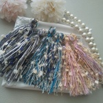ふわふわ♪変わり糸のタッセル パーツ売り 夏のダスティ系mixA ロングのセレクト３組セット ピアス＆イヤリングに♪ 
