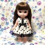 ワンピース(白水玉)　ソランちゃん用　衣装