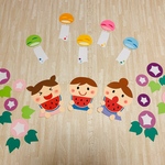 夏の壁面飾り　朝顔と風鈴