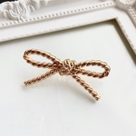 リボン型飾り金具2個セット　ゴールド(シルバー・ブラック）