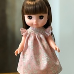 ソランちゃんメルちゃん　リバティスモッキングドレス