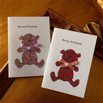 CHRISTMAS MINI CARD - NOEL BEAR 2PC SET-