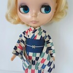 ブライス 浴衣 リカちゃん 浴衣 きなり 矢絣 紺帯