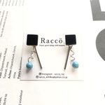2way spiral＋form pierce(ターコイズ) ステンレスピアス