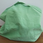 マスカット色ダンガリーの小さめ エコバッグ  コンビニ   お弁当  お子さま用にも