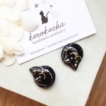 猫　黒猫　まんまる　イヤリング　ピアス　レジン　くろねこ　ブラック　パール　いやりんぐ　人気　可愛い　ぴあす　送料無料　ゆるふわ