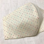 高島ちぢみのドット柄マスク(クリーム色)