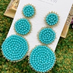 1500円→1200円✩.*˚個性的＊大ぶりビーズ  turquoise blue ピアス