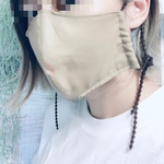 ★再再再販★＊夏用冷んやりマスク＊夏用＊オシャレマスク＊立体マスク＊リボンマスク＊コットン100%（木綿）＊耳が痛くならないマスク＊