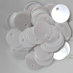 スパンコール 約130枚(約4g) 丸10mm シャイニー トップホール 白 (SCC10SWHSATH)