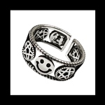 再販 silver925【Smile×Pentagon RING】六芒星 スマイル 闇 メンヘラ ニコちゃん アンティーク ピープス シルバー パンク ロック 個性的 病みかわいい ヴィンテージ 