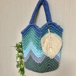 グラニースクエアトートバッグ　ロシアヤーン　ズパゲッティ