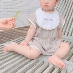 no101  hello baby刺繍　ナチュラル系　パイル地スタイ　出産祝い　