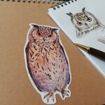 ベンガルワシミミズクの耐水・UVカットステッカー