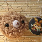 ce様ご注文の品　ふわもこ編みクマちゃんとレトロアニマルのマカロンケースセット(ピンク)