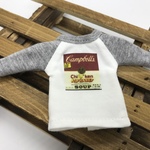 バイカラーのラグランプリントTシャツ　杢グレーｘ白