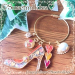 ご縁出品❤️キラキラハイヒールバッグチャーム👠オレンジイエロー