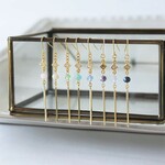 8color♡スクエアビジューとチャームカンのロングピアス/イヤリング