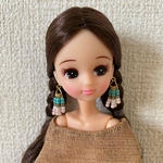 受注制作⇒リカちゃん ボヘミアン フリンジピアス