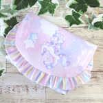 フリル マチ付き 移動ポケット*女の子*星空ユニコーン*パステル×夢色
