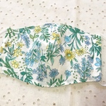 大人用　夏用マスク　緑系花柄