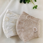 ✳︎フラワー刺繍レースマスク✳︎マーガレット　　　　フィルターポケットと洗える不織布フィルターシート