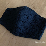 シックなサークル刺繍　秋冬おとなの立体マスク  ノーズワイヤーオプションあり
