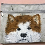 ARIA 様専用　ツージッパーポーチ(秋田犬)