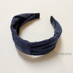 ✳︎しあわせカチューシャ™️リボン✳︎濃いデニム✳︎痛くならないカチューシャ✳︎大人リボン✳︎HANAkana✳︎ 商標登録出願中