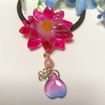 お花のヘアゴム （蓮の花ピンク）