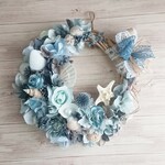 シェルリース(22cm)＊引潮の海は碧い静寂(しじま)～silent blue～＊  サマーリース・ブルーリース ・クレセントリース        