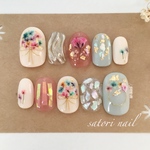 押し花ニュアンスネイルチップ