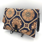 【SALE】花蜀江文様のクラッチバッグ　着物（帯）リメイク