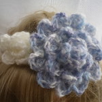 ハンドメイド毛糸のお花ヘアゴム・ヘアピンセット