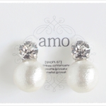 silver×pearl　チタンピアス