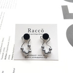 onyx＋silver dot pierce ステンレスピアス