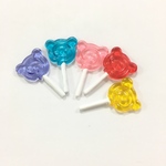 5個セット　くまちゃん　棒付き(サイズ24.5mm) スティック キャンディ あめ スイーツ おやつ フード 棒付き飴 カスタム ドール用品 ドールハウス