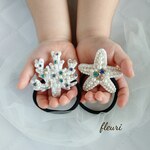 お客様オーダー品  white coral  starfishヘアゴム 