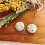 小さなお花刺繍のミニヘアゴム (2個入り)