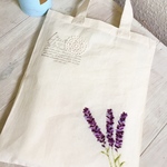 コットン羊毛刺繍トート【ラベンダー💐】