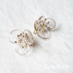 2pcs ピアスパーツ クリアフラワー