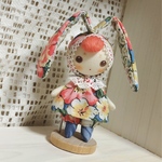 リバティのお花のうさみみちゃん