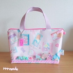  [Lサイズ]シャカシャカ ♡ ファスナー付きトート