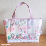  [Lサイズ]シャカシャカ ♡ ファスナー付きトート