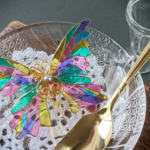 夢色のステンドグラス蝶バレッタ（Retro Color）（hair ornaments of  Stained glass butterfly〜dream color〜）
